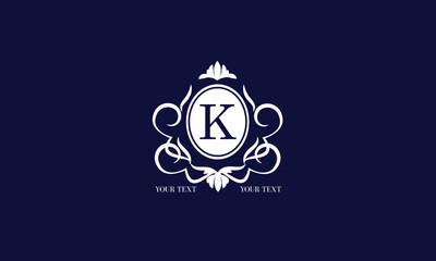Luxury brand logo with letter K. Vector concept monogram premium design for business, hotel, wedding services, boutique, jewelry and other brands.