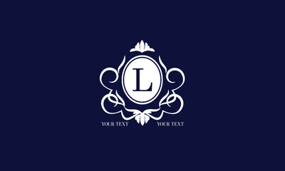 Luxury brand logo with letter L. Vector concept monogram premium design for business, hotel, wedding services, boutique, jewelry and other brands.