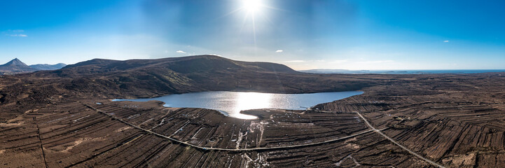 Aerial view of Lough Lagha by Gortahork in County Donegal, Republic of Ireland - Used for drinking...