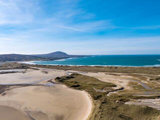 Aerial view of Ballyness Bay and Magheraroarty in County Donegal - Ireland © Lukassek