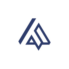 Letter A and T triangle geometric symbol simple logo vector
