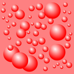 Red balls, bubble, on red background. Seamless pattern background. Vector illustration. Tablecloth, picnic mat, wrapper.