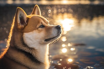 Portrait of a dog - Shiba Inu - Generative AI