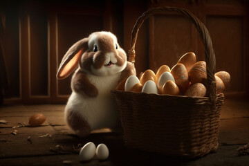 Easter Bunny getting ready for easter