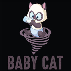 Baby Cat Vintage Design