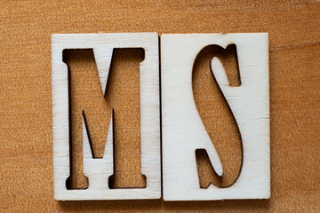 MS (abbreviation) close up