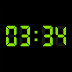 Digital clock vector illustration, time icon