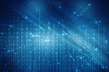 2d illustration Abstract futuristic electronic circuit technology background
