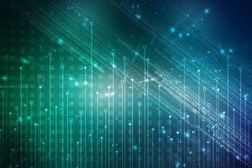 2d illustration Abstract futuristic electronic circuit technology background
