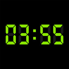 Digital clock vector illustration, time icon