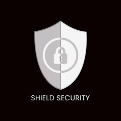 2d illustration Security shield concept