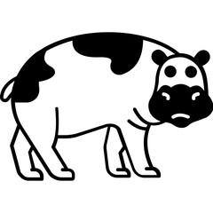 Hippo Vector icon which can easily modify or edit

