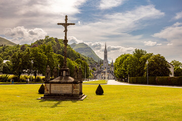 beautiful churches in europe surrounded by charming landscape - obrazy, fototapety, plakaty