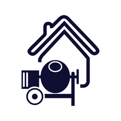flat home construction icon