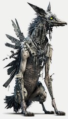 Fototapeta premium Wasteland radioactive mutant, post apocalypse creepy character