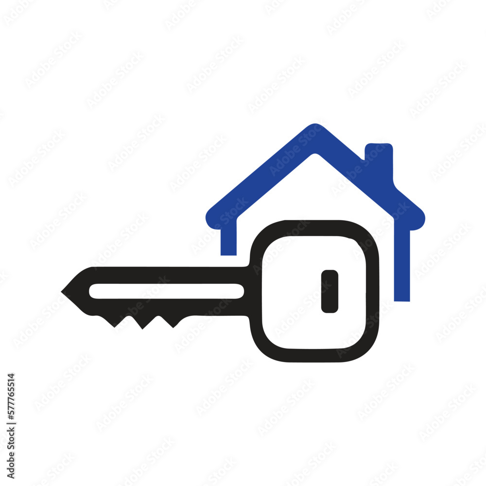 Sticker home security lock and key icon