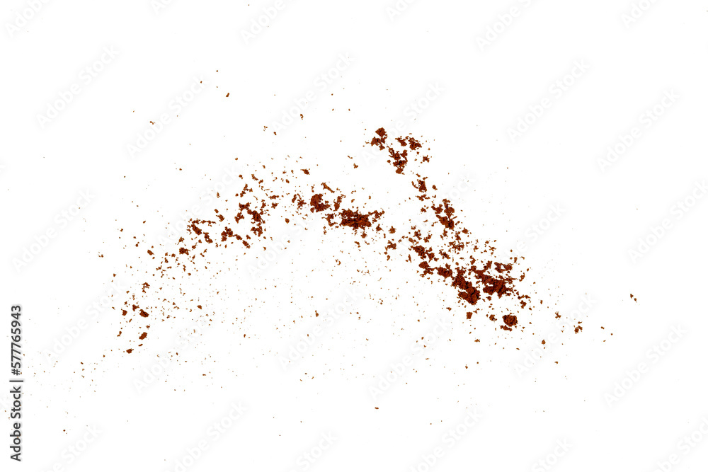 Poster the coffee grounds particle isolated