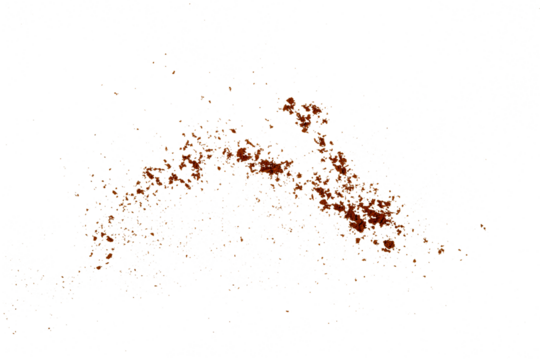 The coffee grounds particle isolated