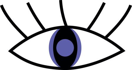 Eye illustration on white background, abstract stylized eye isolated