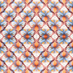 Wallpaper of flowers with petals multicolor pattern for repeat duplicates with flips mirror. Rapport of origami abstract flowers colorful for Mirror Pattern. Pattern mirrored repeat for background. Ge