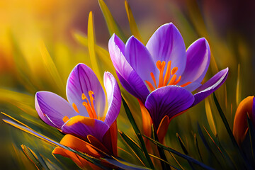 Tulpen frühling sonne licht saison banner. Generative Ai