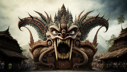 Obraz premium festival ogoh-ogoh in bali city indonesian country