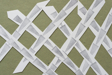 overlapping paper stripes with patterns