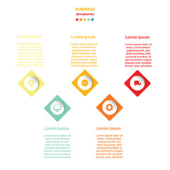 Business process graph, step to success diagram and chart illustration infographic vector Stock Illustration.