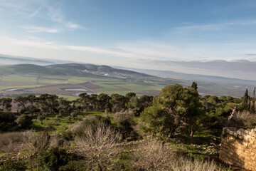 view of the surrounding area from Mount Tabor, that is from the Transfiguration of the Lord
