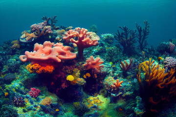 Fototapeta premium coral reef with fish