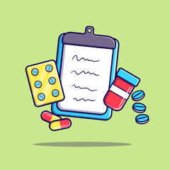 Paper Clip Medic and Medicine vector, Flat, Illustration, Icon, Isolated