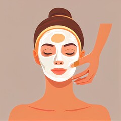 Facial massage and mask. Generative AI