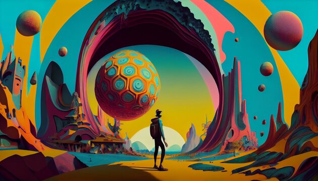 A bizarre, psychedelic vision of an alternate reality. Generative AI