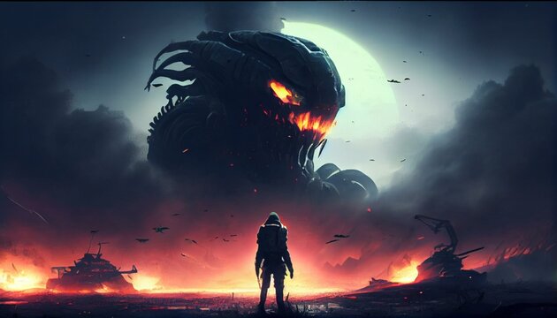 A desperate struggle for survival against an unrelenting alien invasion. Generative AI