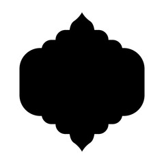 Oriental style Islamic window. Black silhouette of arch. Vector illustration isolated on white background.