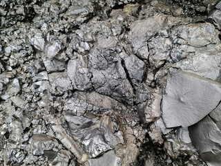 Amazing basalt rock structures at Endless Black Beach of Iceland.