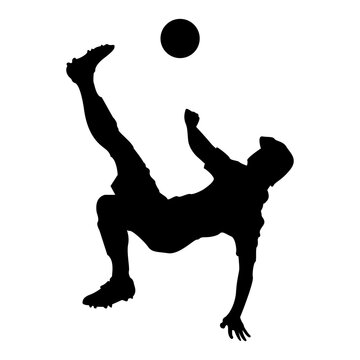 silhouette of a man playing soccer football image vector