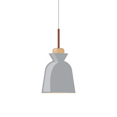 Chandelier, gray lamp. Chandeliers lamps of modern interior. Vector illustration in a flat style. Isolated on a white background.