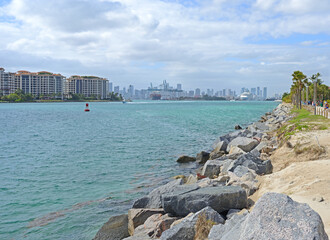 Government Cut, man-made shipping channel between Miami Beach and Fisher Island, which allows access to Port of Miami, Florida
