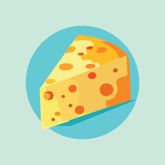 Cheese cartoon style flat vector illustration