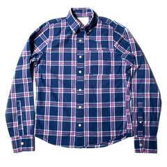 Button down long sleeve mens shirt on white background