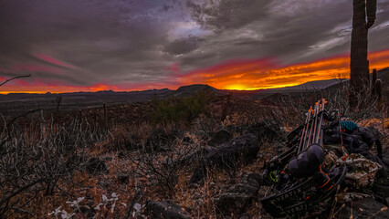 desert sunset in the mountains