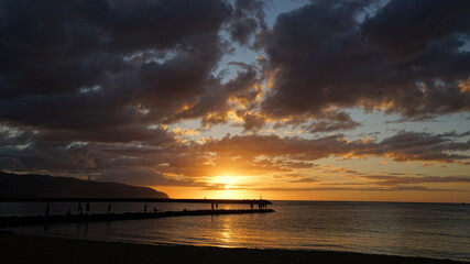 sunset over the sea