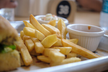 french fries in a white bowl