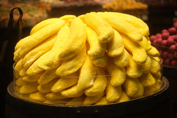 long candies in yellow color