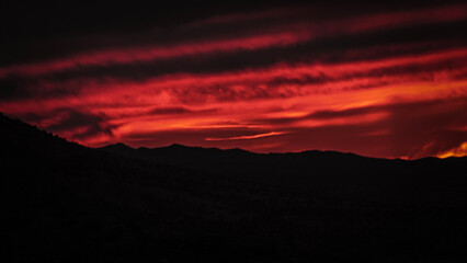 sunset in the mountains