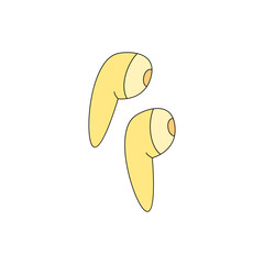 Wireless headphones in doodle style isolated on a white. Hand-drawn vector illustration