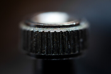 Macro of retro photo camera detail