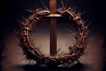 Branch. A depiction of the crown of thorns of Jesus Christ and a. Generative Ai