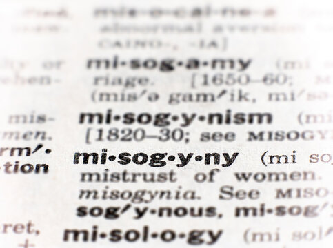 Closeup of the word misogyny